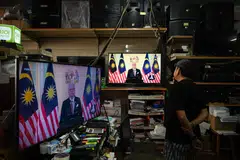 Malaysian Prime Minister Ismail Sabri Yaakob announcing the dissolution of parliament in a live telecast on Oct 10, 2022. 