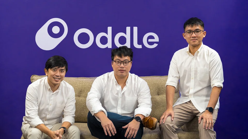 From left: Oddle co-founder Alan Goh, founder and CEO Jonathan Lim, and co-founder Yong Xiang Pua. The fresh funds will be used for product development and market expansion in Singapore, Malaysia, Taiwan and Hong Kong. 