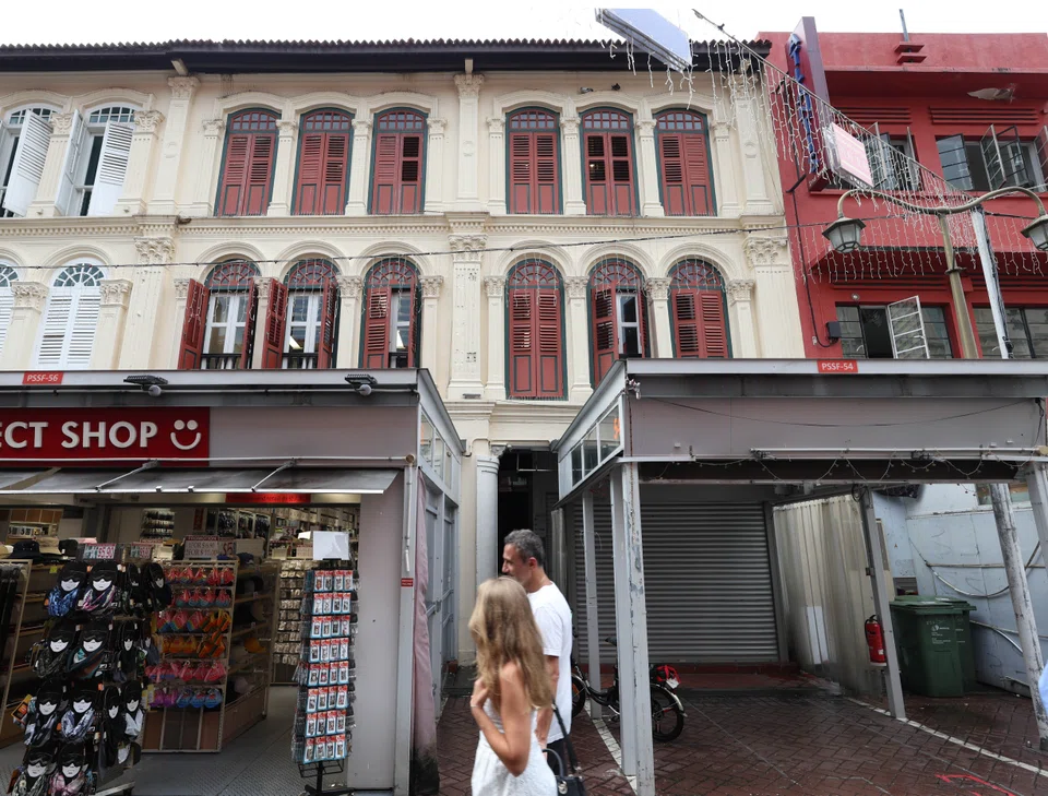The shophouse pair at 54 and 56 Pagoda Street are a stone's throw from Chinatown MRT interchange station and on a site with  about 72 years' balance lease.