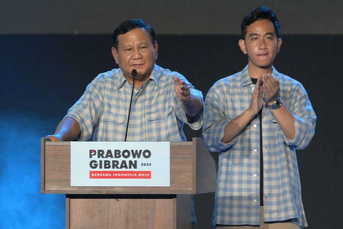 Defence Minister Prabowo and his vice-presidential running mate Gibran Rakabuming Raka received more than 96 million votes, roughly 58.6 per cent of the total count and enough to secure a first-round majority.