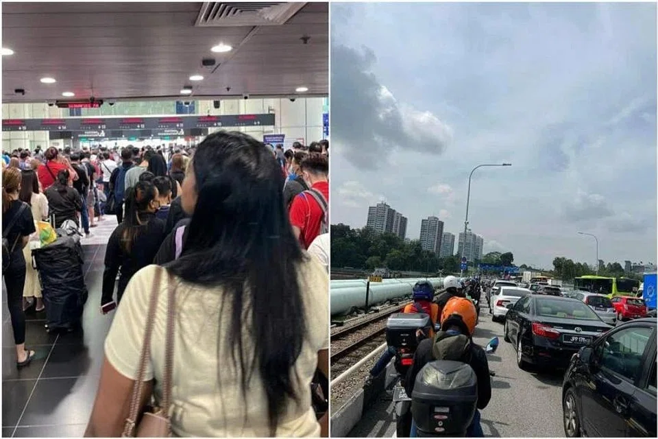 Long queues were seen at the Causeway as ICA warns of delays due to "intermittent slowness". 