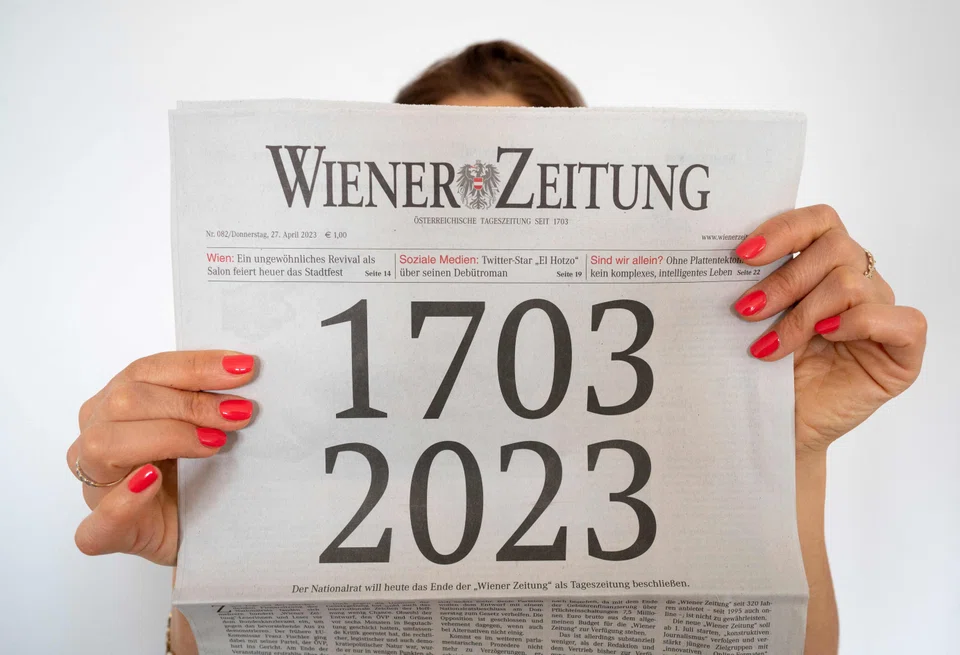 The Wiener Zeitung was in 2004 ranked as one of the oldest newspapers still in circulation, the World Association of News Publishers told AFP.