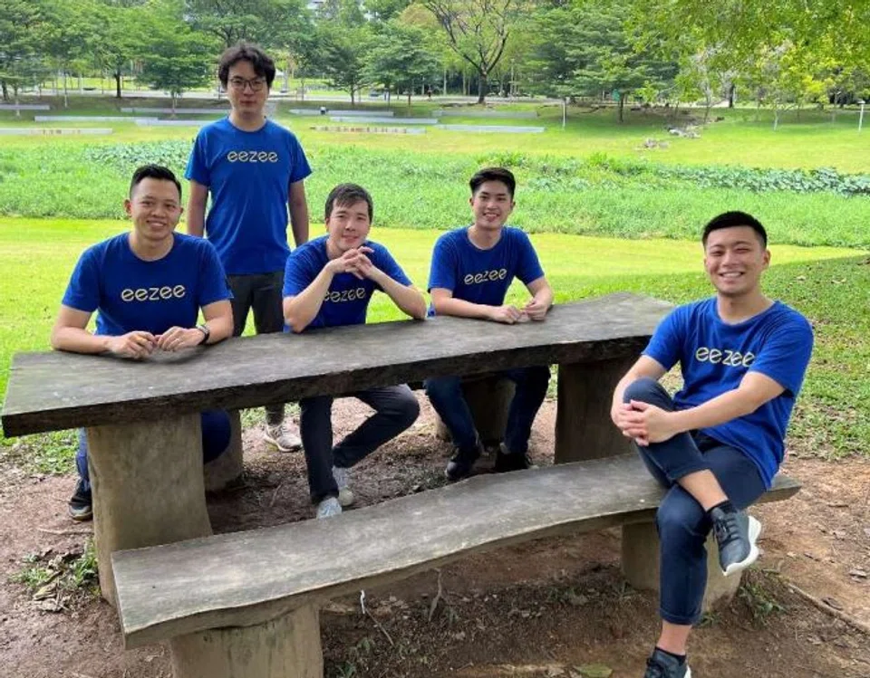 Eezee co-founder and chief executive Logan Tan (centre) estimates that the company’s customers have seen an acceleration in their procurement process by some 90 per cent by using the platform.