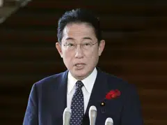 Japan's Prime Minister Fumio Kishida speaks to the media after North Korea fired a ballistic missile over Japan, at his official residence in Tokyo, Japan, Oct 4, 2022.