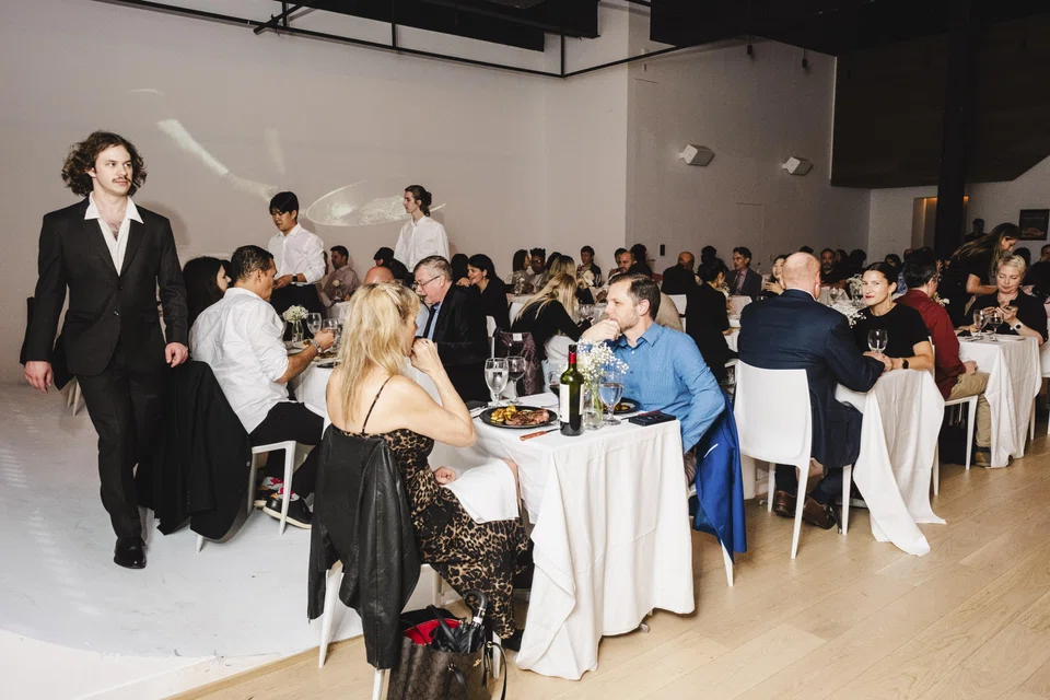 A packed house at Mehran's Steak House, a fake restaurant listing that grew so notorious that the pranksters opened it for one night only, at an event space in New York's East Village neighbourhood. The food, made by untrained chefs, received mixed reviews from diners.