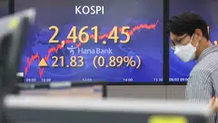 The benchmark Kospi ended down 9.59 points or 0.4 per cent at 2,401.83, erasing earlier gains.