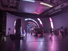 The business involves using a wall of light-emitting diode (LED) panels displaying images – a science-fiction landscape or a downtown cityscape – that are integrated into the scene as it is shot. 