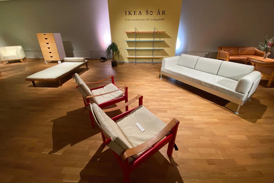 Vintage Ikea furnitures are on display in the showroom of Swedish auction house "Stockholms Auktionsverk". 
