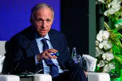 Ray Dalio, founder of Bridgewater Associates, at the COP28 conference in Dubai. He has moved to a mentor role at Bridgewater, with no say over the Pure Alpha portfolio, which has been underperforming its peers.