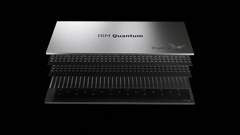 IBM's 433-qubits Osprey quantum processor, with more than three times the qubits of the IBM Eagle processor.