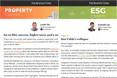 Two of BT’s newsletter offerings, Property Insights and ESG Insights, which offer content that isn’t available in its print and online editions.