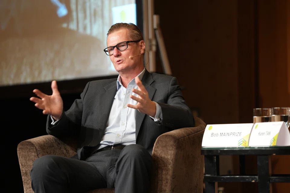 Robert Mainprize, Temasek's head of risk management, speaking at the Ecosperity Conversations session held at the Marina Bay Sands Convention Centre on Apr 20, 2022.