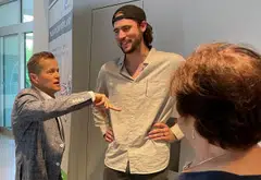 Pierre Agostini (centre) is a professor at Ohio State University in the United States.