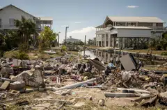 The damage wrought by Hurricane Idalia in Horseshoe Beach in Florida on Aug 31.  