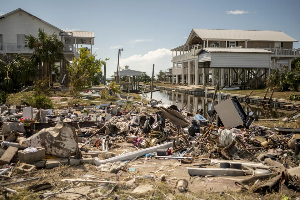 The damage wrought by Hurricane Idalia in Horseshoe Beach in Florida on Aug 31.  