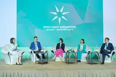 From left: Mandy Nguyen, operation director of Startup Vietnam, who moderated the panel; Numberr's Zac Chen; POPS Worldwide's Esther Nguyen; Thien Long Group's Nga Phuong Tran; and Virtue Partners Management (Vietnam)'s Alan Phua.