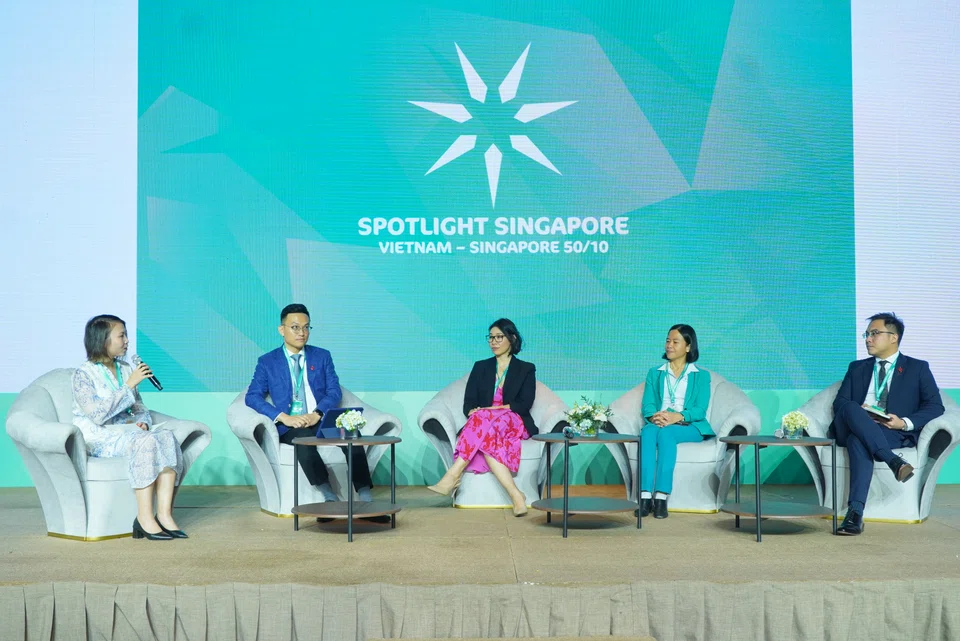 From left: Mandy Nguyen, operation director of Startup Vietnam, who moderated the panel; Numberr's Zac Chen; POPS Worldwide's Esther Nguyen; Thien Long Group's Nga Phuong Tran; and Virtue Partners Management (Vietnam)'s Alan Phua.