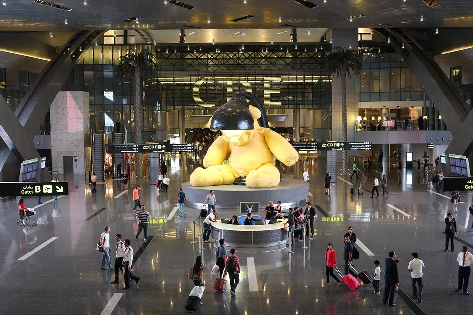 Urs Fischer’s 7-m bronze sculpture is the centrepiece at Hamad International Airport in Doha. During the World Cup at the end of this year, several Middle East Carriers will run flights to and from Doha on match days. Qatar will also use its old Doha International Airport for flights in addition to the newer Hamad International Airport.  