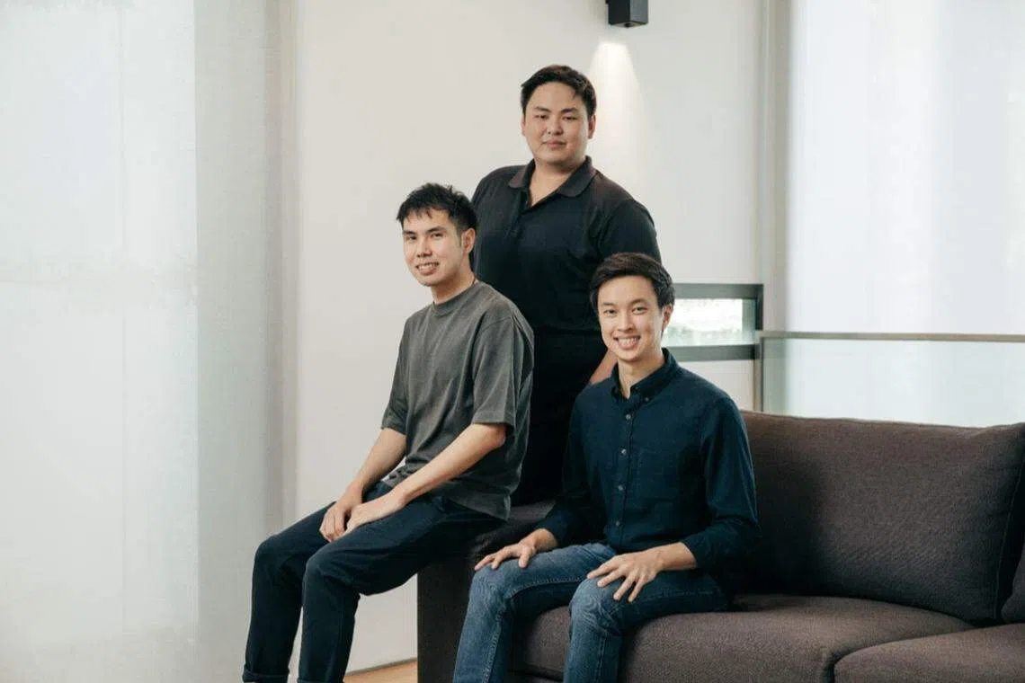 (from left) Beam's co-founders Nattapat Chaimanowong, Mike Chinakrit Piamchon and Win Vareekasem. The funds will be used to expand Beam’s services in Thailand and across South-east Asia