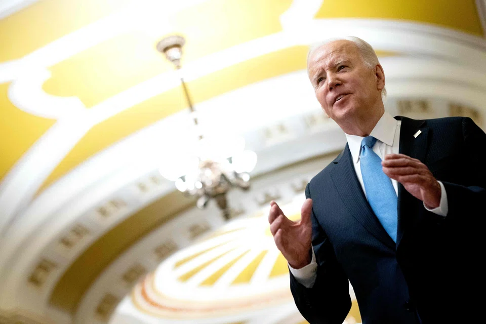 Asked during a brief exchange with reporters when he would announce he is running again, Joe Biden teased with a smile: “When I announce it.”