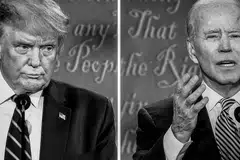 Then US president Donald Trump (left) and former vice-president Joe Biden in their first presidential debate in Cleveland in 2020. According to most opinion polls, the American people don’t want to see either Biden or Trump occupying the White House after 2024.