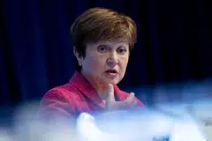 Kristalina Georgieva reiterated the outlook, saying that while global growth is bottoming out.