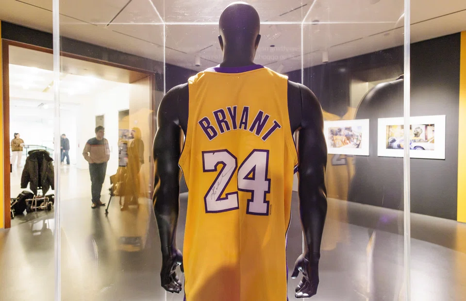 A jersey worn by late NBA star Kobe Bryant fetched US$5.8 million at a Sotheby's auction in New York,  Feb 1, 2023.