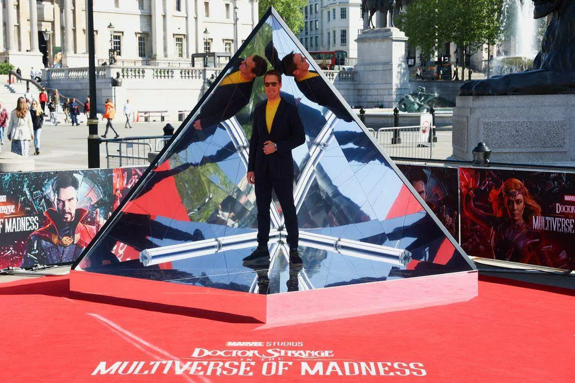 Actor Benedict Cumberbatch arrives at a Dr Strange fan event ahead of the release of Marvel film 'Doctor Strange in the Multiverse of Madness' in London.