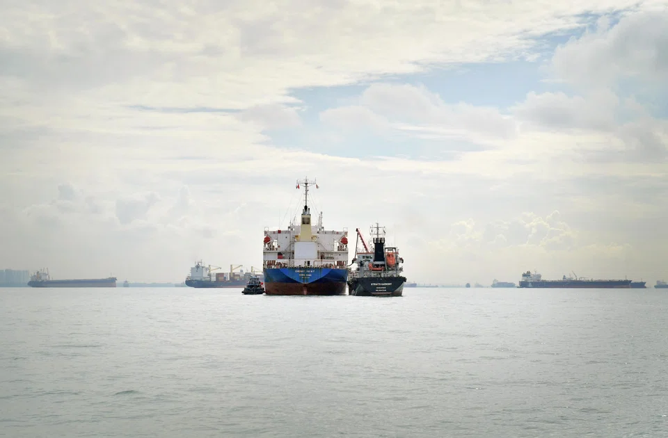 Hong Kong bulk carrier Cherry Point bunkering in Singapore waters in 2021. The digital approach will eliminate the need for the physical transfer of bunker documents between vessels, says MPA.