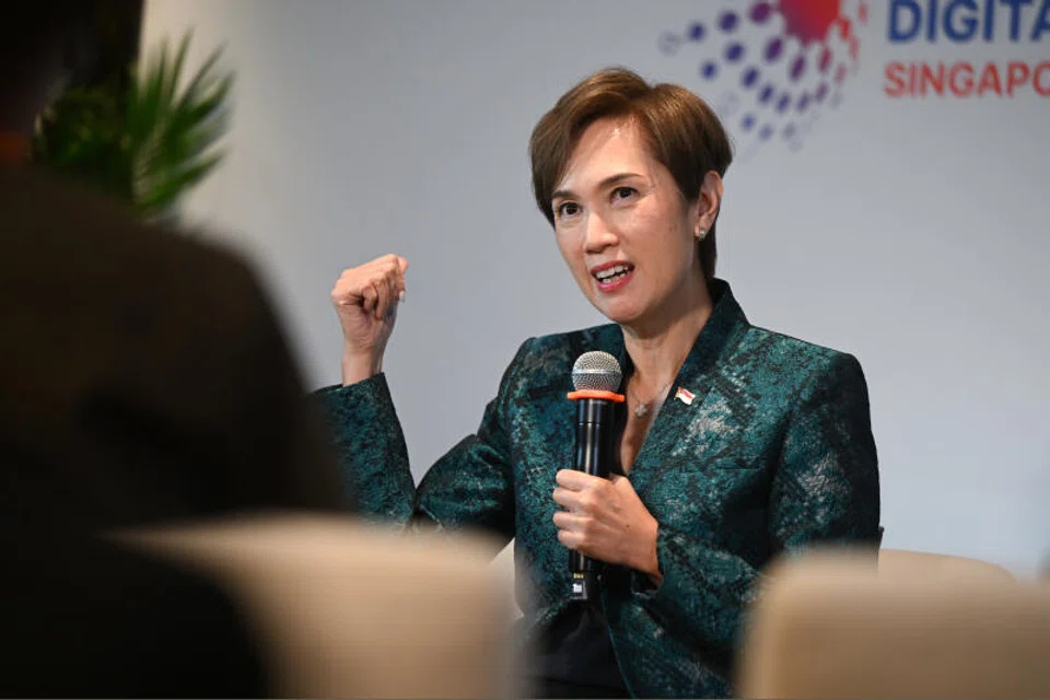 Singapore's Communications and Information Minister Josephine Teo addressing the media at a press conference after the closing of the fourth Asean Digital Ministers Meeting at Shangri-La Hotel on Friday.