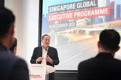 Minister for Manpower Tan See Leng at the launch of the SGEP. Local talent who join participating companies can expect to build industry expertise through job rotations across core business functions, global attachments, and mentorship by company leaders.