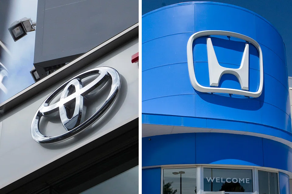 Toyota Motor (left) agreed to give the largest wage hikes in two decades according to its union and Honda Motor said it will raise wages by 5 per cent, including the biggest increase in base pay in about 30 years.