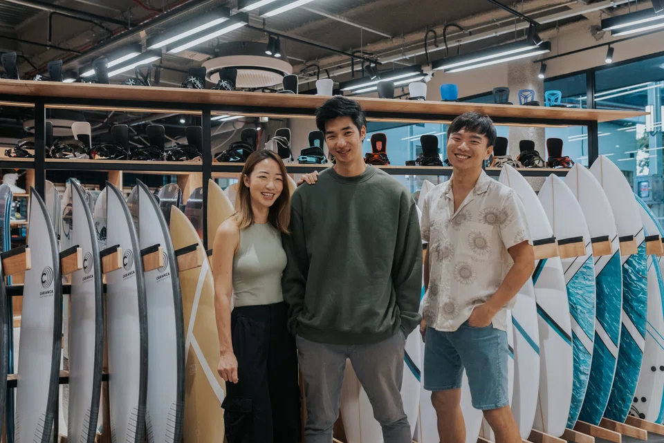 From left: Trifecta's co-founders Daphne Goh, Alex Hsu and Terry Tan. They are also from The Ride Side, which organises skiing and snowboarding trips.