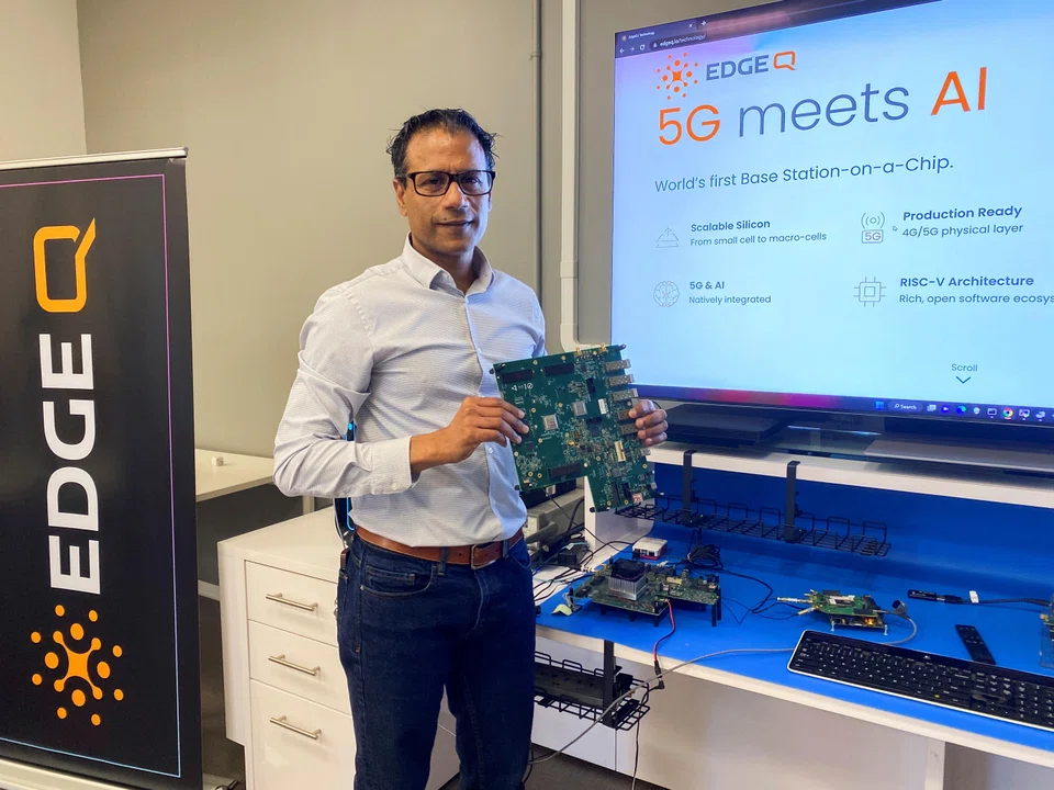 EdgeQ makes semiconductors that power base stations for 5G telecom towers and for 5G access points that can be installed inside places like factories to run robots and autonomous vehicles wirelessly, said Vinay Ravuri, CEO and co-founder of EdgeQ.