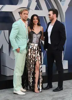 Left to right: The Gray Man stars Ryan Gosling, Ana de Armas and Chris Evans attend Netflix’s world premiere event of the movie in Hollywood on Jul 13.