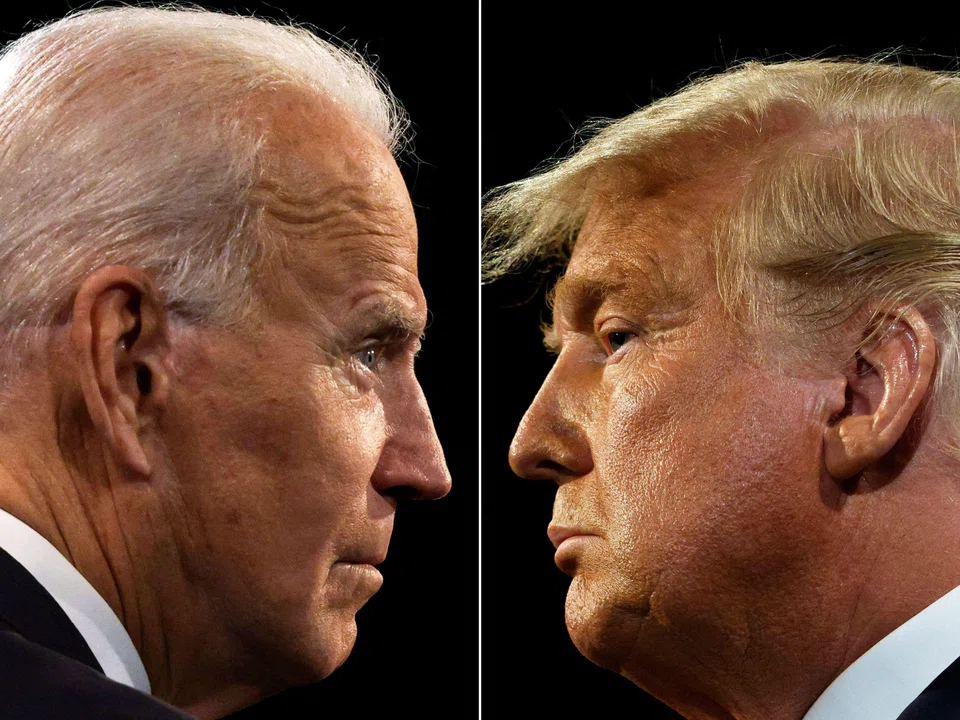 Fifty-two per cent of registered Democrats said Joe Biden (left) should not seek a second term, compared to 40 per cent of Republicans who said Donald Trump (right) should not run again, according to a Reuters/Ipsos poll. 