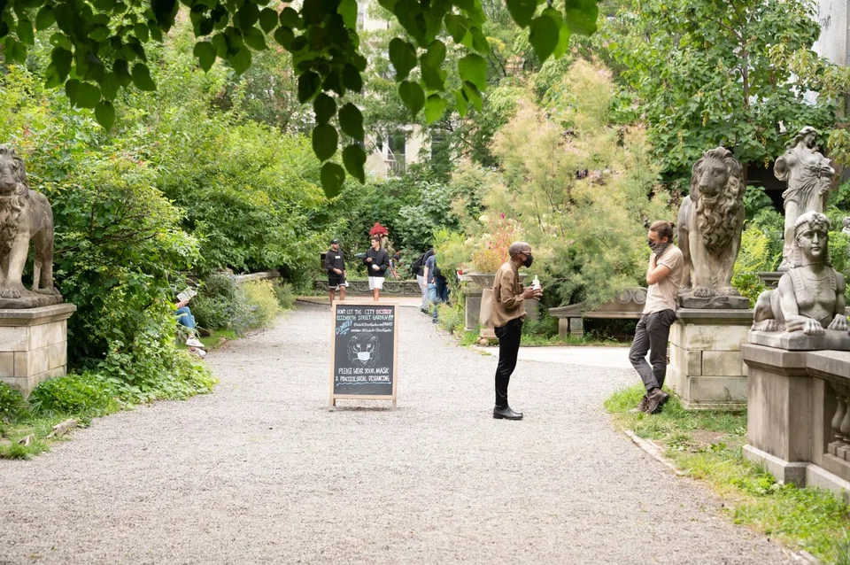 Elizabeth Street Garden in New York City. An appellate court cleared the way for a 123-apartment development for lower-income people older than 62 and their families.