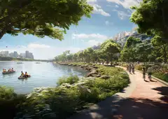 An artist’s impression of a possible view from ‘Long Island’ towards East Coast Park. The project will stretch from Marina East to Tanah Merah.