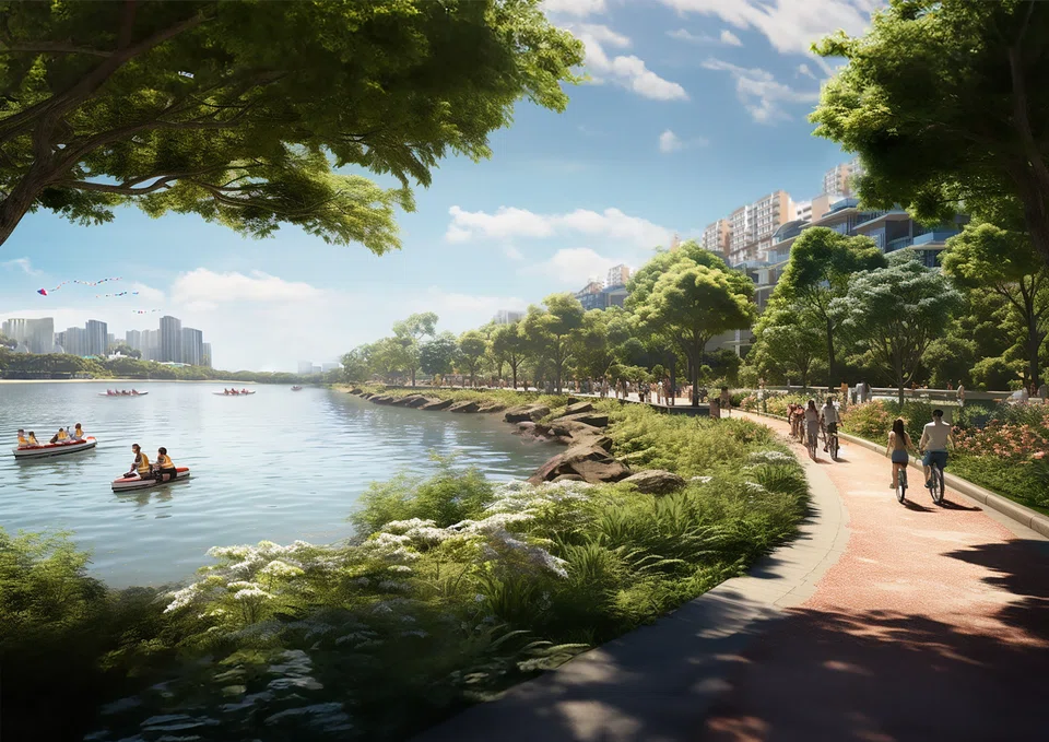 An artist’s impression of a possible view from ‘Long Island’ towards East Coast Park. The project will stretch from Marina East to Tanah Merah.