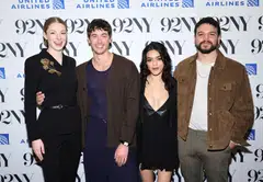 Hunter Schafer, Tom Blyth, Rachel Zegler and Josh André attend the Cast & Director Of "The Hunger Games: The Ballad Of Songbirds & Snakes" in New York City.   