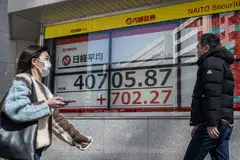 The Nikkei marks a record closing high of 40,815.66, up more than 2 per cent on the day, after also setting a fresh all-time intraday peak of 40,823.32.