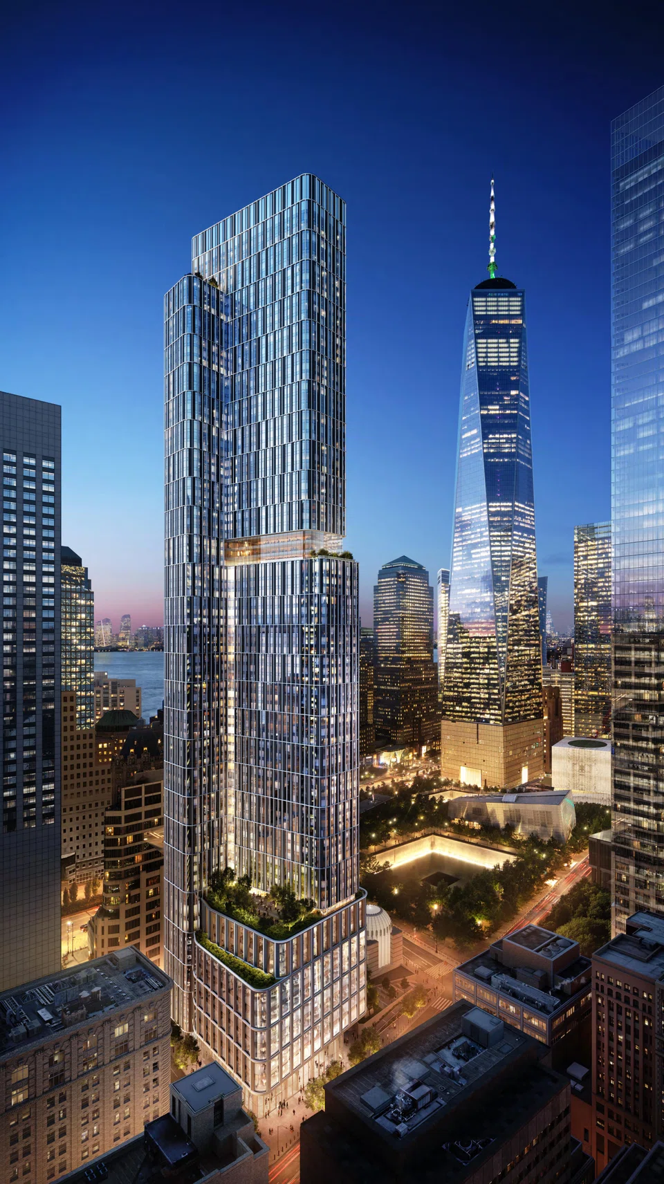 The building, designed by Kohn Pedersen Fox Associates, will sit on public land and is being developed by a team led by Brookfield Properties and Silverstein Properties.