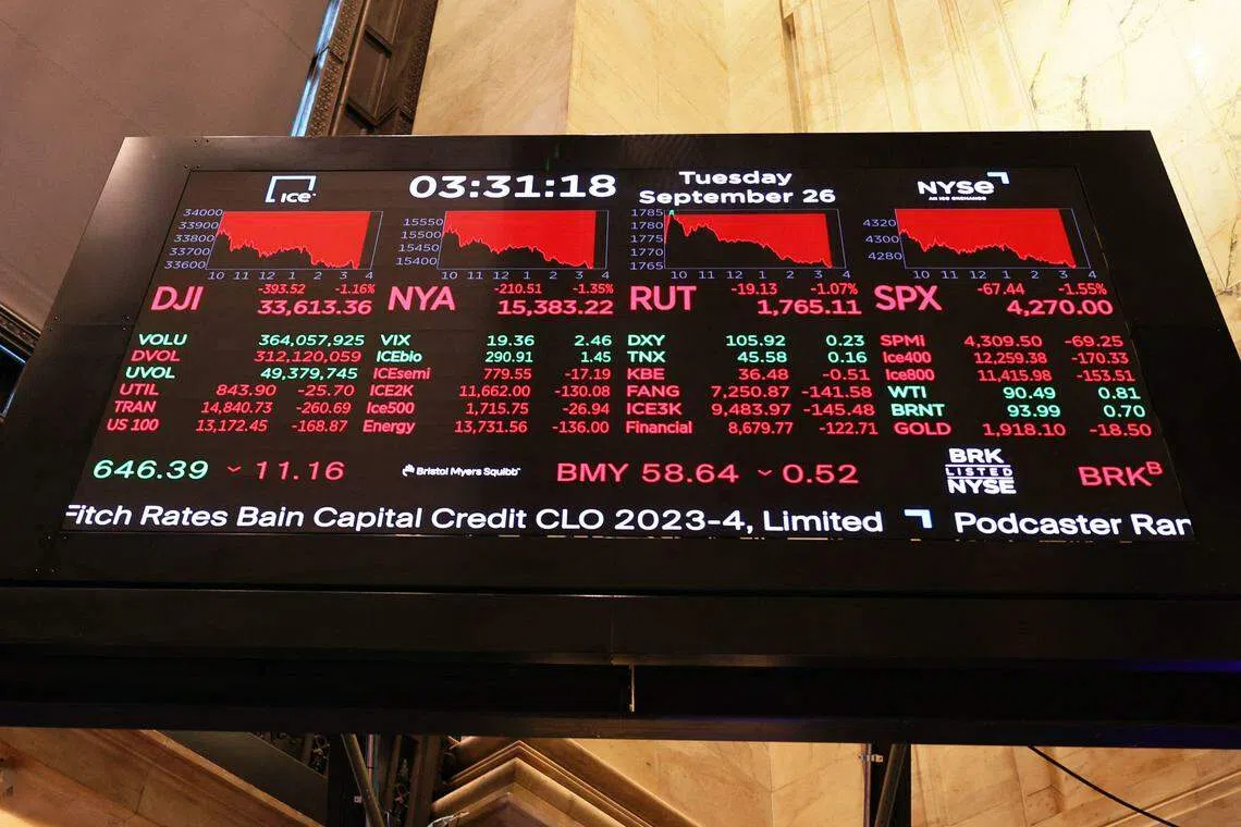 US stock markets sank more than one per cent on Tuesday amid the prospect for a government shutdown.