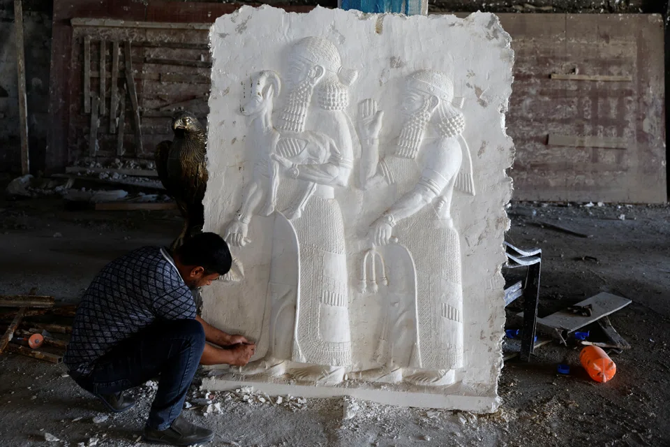 The clay-based murals reflect the country's long history - from the Assyrian period through to the Islamic State occupation.