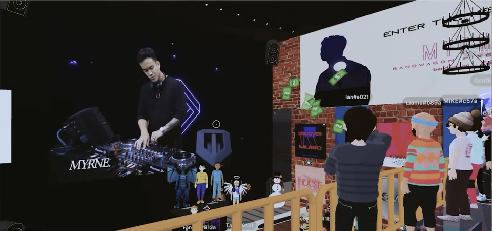 Bandwagon's first free metaverse event, Bandwagon Pixel Party, featured Singaporean DJ MYRNE and attracted over 250 attendees.