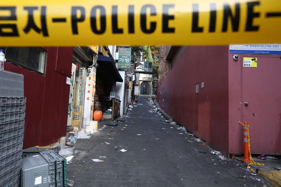 The cordoned off area where a deadly stampede took place  Choi Sung-beom, head of the Yongsan Fire Station, says 151 deaths had been confirmed, including 22 foreigners and that 82 people were injured, 19 of them seriously.