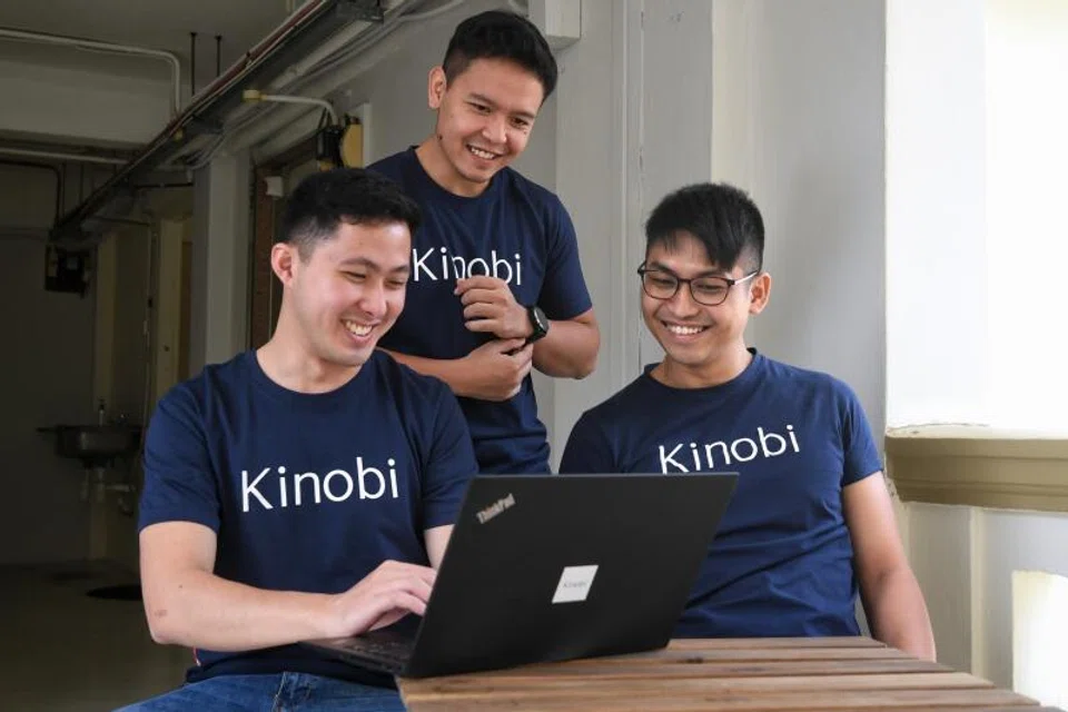 Above: Co-founder of Kinobi, Benjamin Wong (left) with his 2 other co-founders. Younger entrepreneurs are on the rise. 