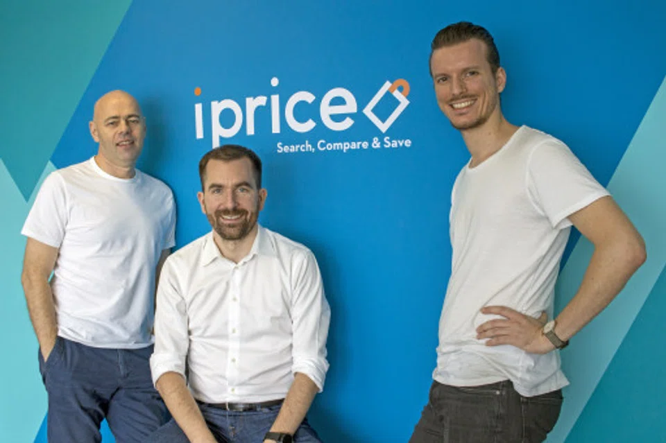 (from left) iPrice CEO Paul Brown-Kenyon; co-founder and executive vice-chairman David Chmelar; and co-founder, chief technology officer and chief product officer Heinrich Wendel.