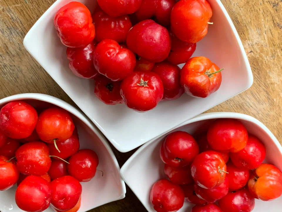 Acerola cherries are full of vitamin C and antioxidants.