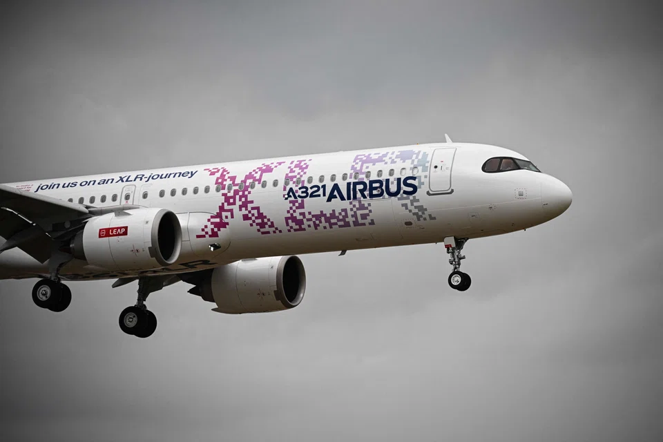 An Airbus A321 XLR in flight during the International Paris Air Show at the Paris–Le Bourget Airport, Paris, France, June 19, 2023. 